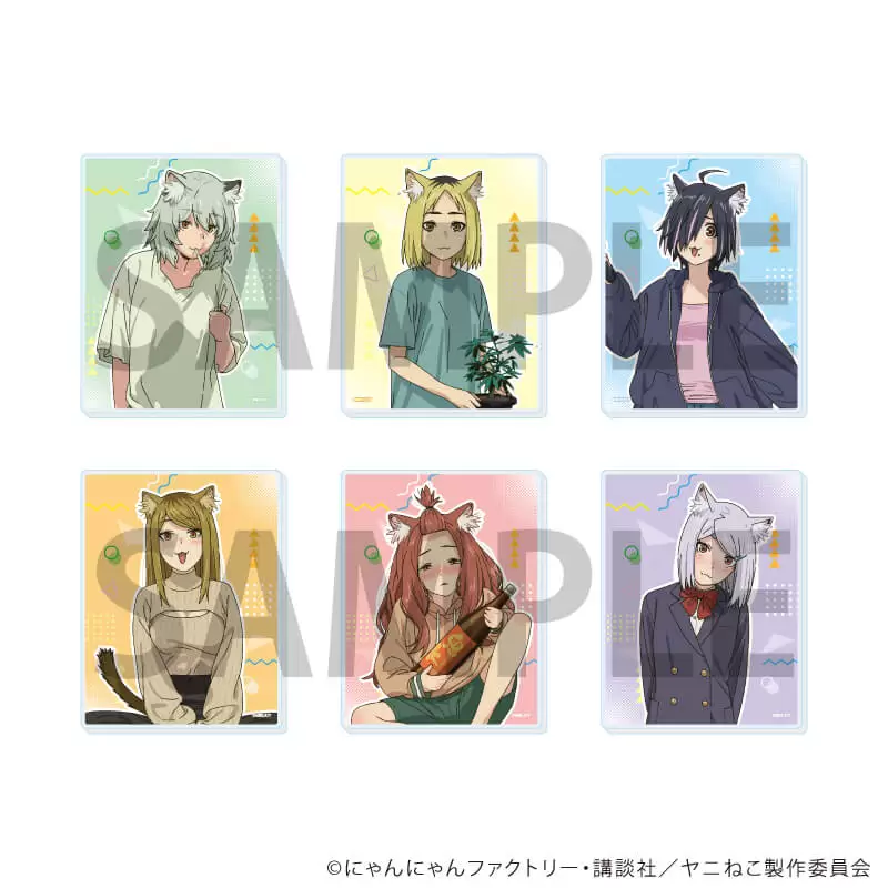 【A3】アクリルカード「TVアニメ『ヤニねこ』」01/ブラインド（全6種）（公式イラスト） 1BOX入数：6