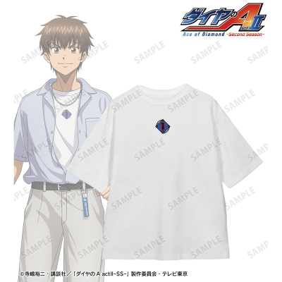 【アルマビアンカ】TVアニメ『ダイヤのA actII -Second Season-』 描き下ろし 沢村栄純 私服・ショッピングver. 着用刺繍BIGシルエットTシャツユニセックス（サイズ/XL）