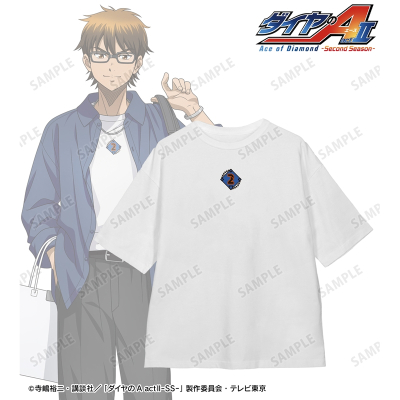 【アルマビアンカ】TVアニメ『ダイヤのA actII -Second Season-』 描き下ろし 御幸一也 私服・ショッピングver. 着用刺繍BIGシルエットTシャツユニセックス（サイズ/XL）