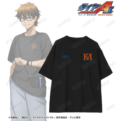 【アルマビアンカ】TVアニメ『ダイヤのA actII -Second Season-』 描き下ろし 御幸一也 私服・野球観戦ver. 着用BIGシルエットTシャツユニセックス（サイズ/XL）