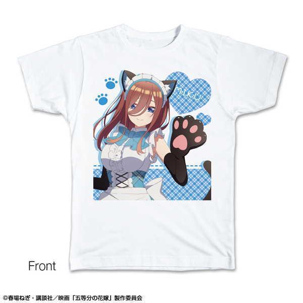 【ライセンスエージェント】映画「五等分の花嫁」 Tシャツ XLサイズ デザイン03（中野三玖/猫耳メイドver.）【描き下ろし】
