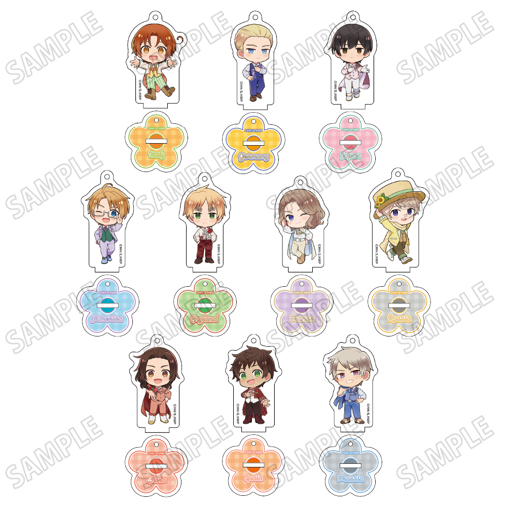 【メディコス・エンタテインメント】アニメ「ヘタリア World★Stars」ミニキャラアクリルキーホルダーコレクション【フラワーパレードver.】