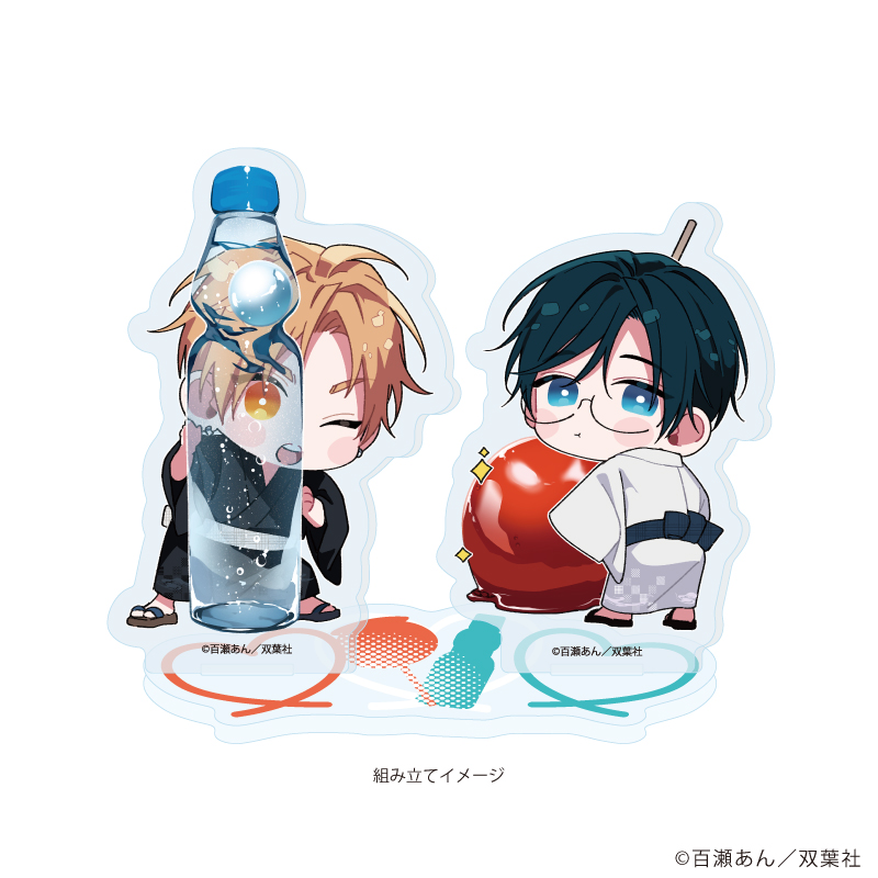 【A3】アクリルスタンドプレート「舌先から恋」02/桐谷達成&久遠稔世 夏祭りver.（描き下ろしイラスト）