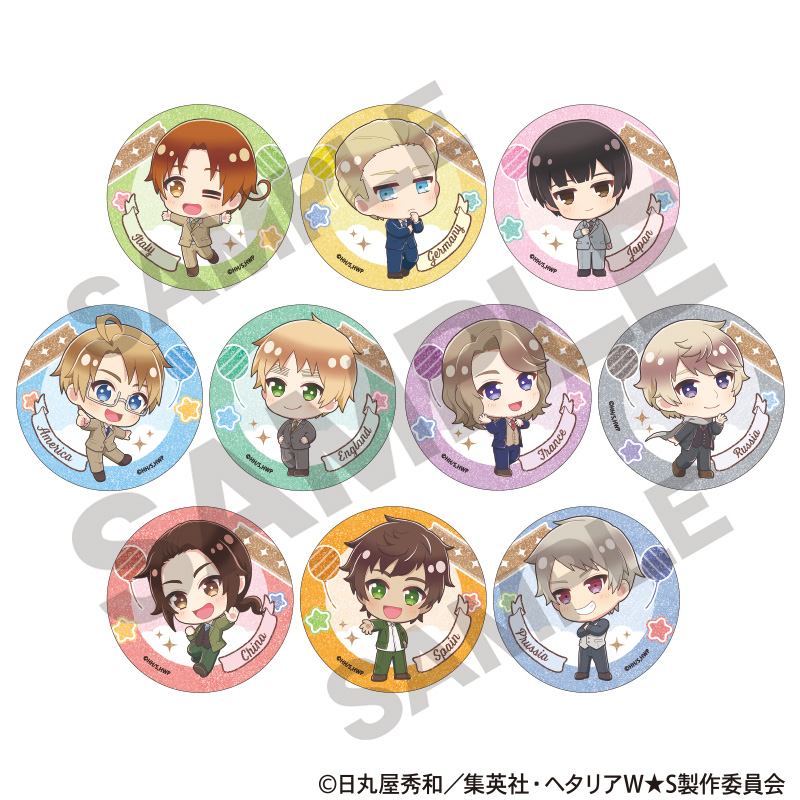 【クラックス】ヘタリア World★Stars トレーディンググリッター缶バッジ ちまにわ 1BOX入数：10