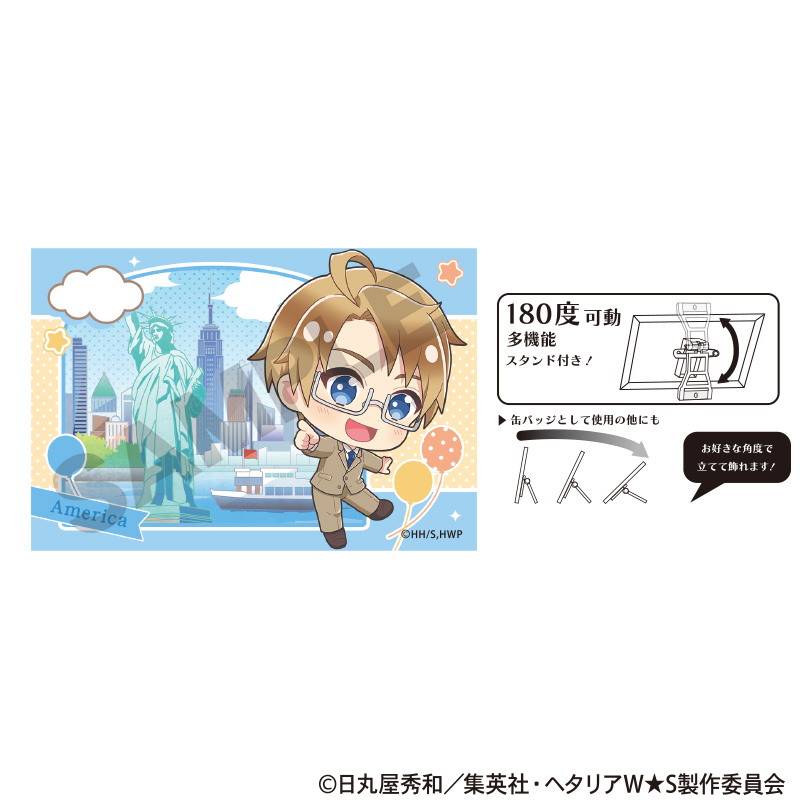 【クラックス】ヘタリア World★Stars アート缶バッジ アメリカ ちまにわ