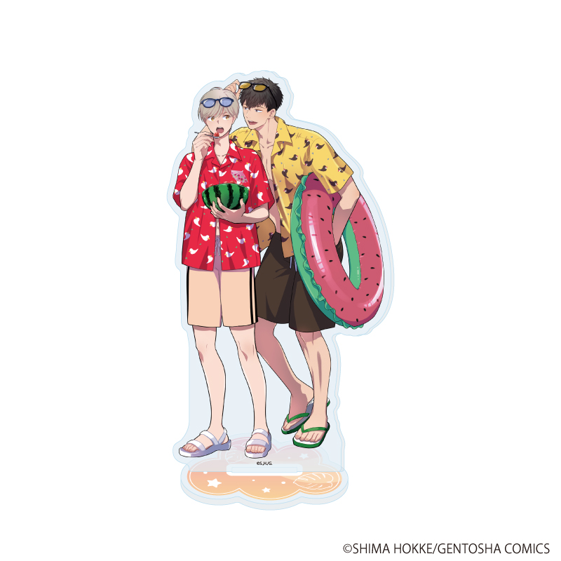 【A3】アクリルスタンド「縞ほっけ先生」01/「社会人カップルのSummer Vacation」BLフェア（描き下ろしイラスト）