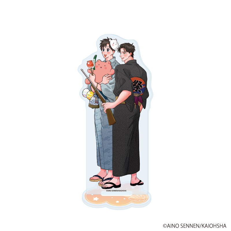 【A3】アクリルスタンド「千年藍乃先生」01/「社会人カップルのSummer Vacation」BLフェア（描き下ろしイラスト）