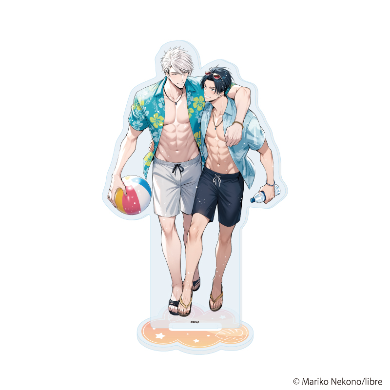 【A3】アクリルスタンド「猫野まりこ先生」01/「社会人カップルのSummer Vacation」BLフェア（描き下ろしイラスト）