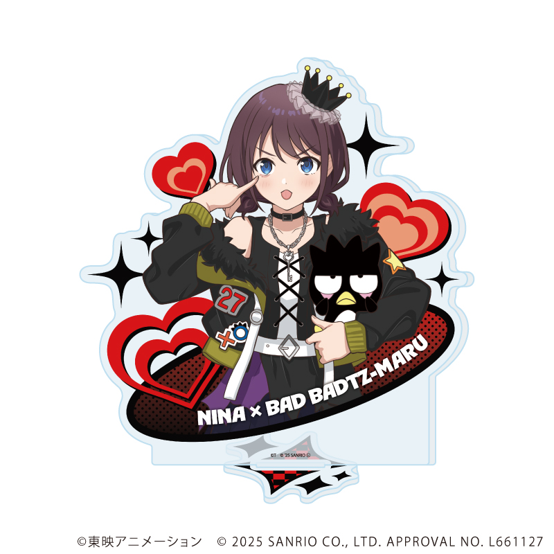 【A3】アクリルスタンド「ガールズバンドクライ×サンリオキャラクターズ」01/井芹 仁菜×バッドばつ丸（コラボイラスト）