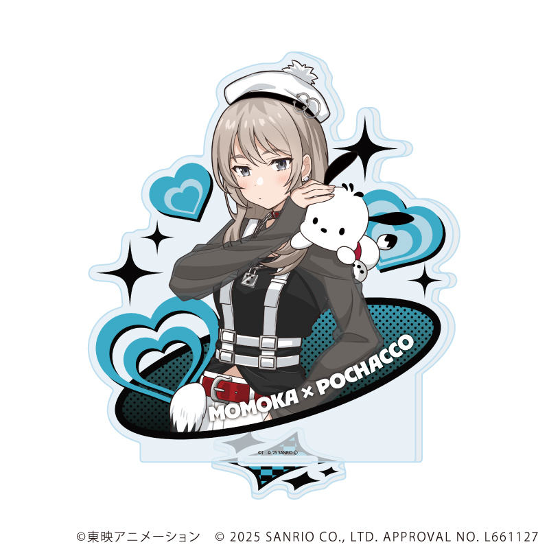 【A3】アクリルスタンド「ガールズバンドクライ×サンリオキャラクターズ」02/河原木 桃香×ポチャッコ（コラボイラスト）