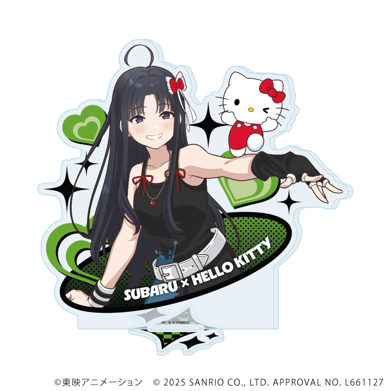 【A3】アクリルスタンド「ガールズバンドクライ×サンリオキャラクターズ」03/安和 すばる×ハローキティ（コラボイラスト）