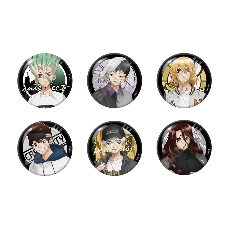【GRANUP】Dr.STONE Monotone Street 缶バッジ 全6種 1BOX入数：6