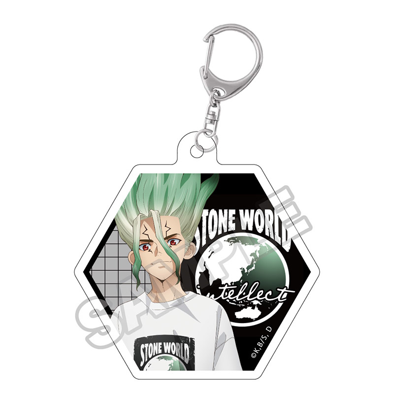 【GRANUP】Dr.STONE Monotone Street ダイカットアクリルキーチェーン 石神千空