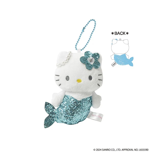 【ティー・シー・ピー】ハローキティ グリッターマスコット マーメイド（ブルー）