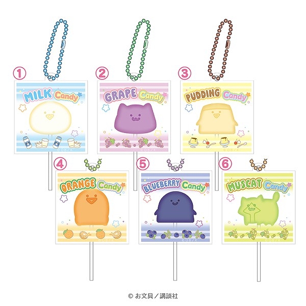 【エンスカイ】お文具といっしょ キャンディーポップ風キーホルダーコレクション 1BOX入数：6