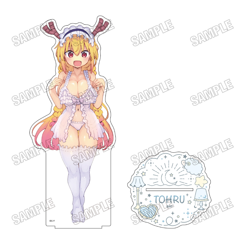【メディコス・エンタテインメント】『小林さんちのメイドラゴン』描き下ろしBIGアクリルスタンドLL【ベビードールver.】（1）トール