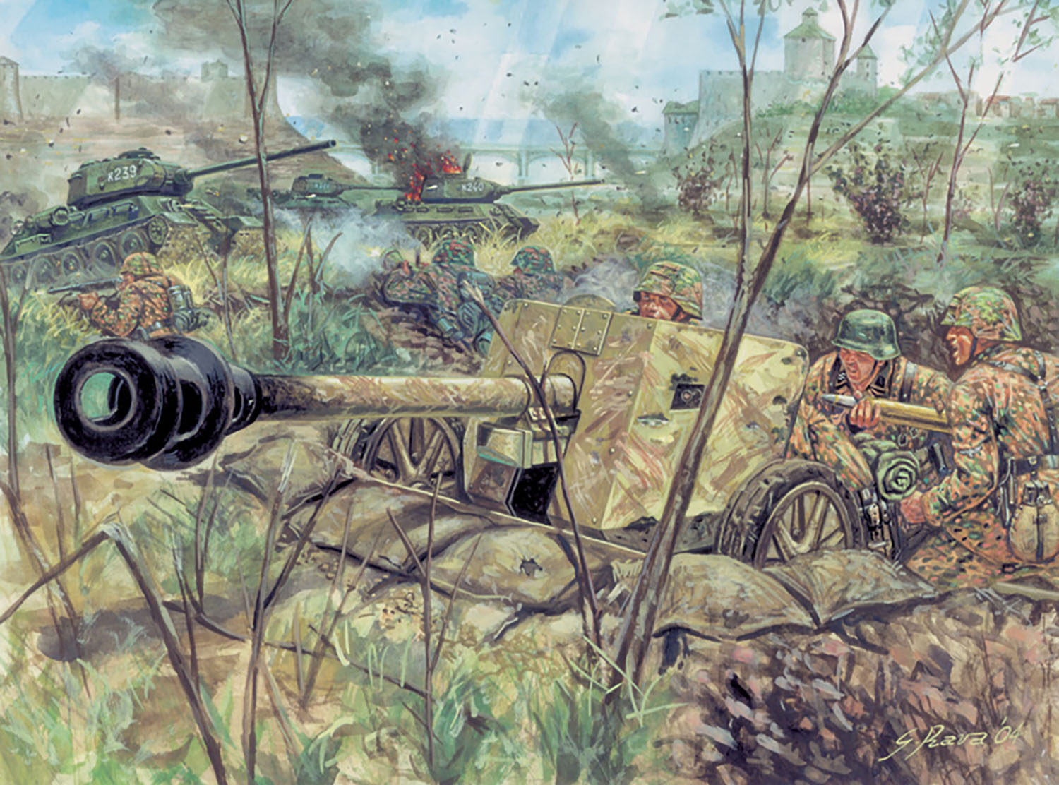 【イタレリ】イタレリ 1/72 WW.II ドイツ軍 対戦車砲 PAK40&砲兵 プラモデル IT6096