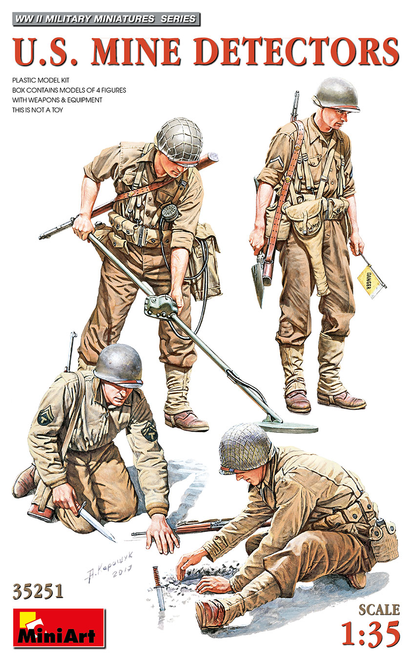 【ミニアート】ミニアート 1/35 WW.II アメリカ軍 地雷処理チーム 4体セット プラモデル MA35251