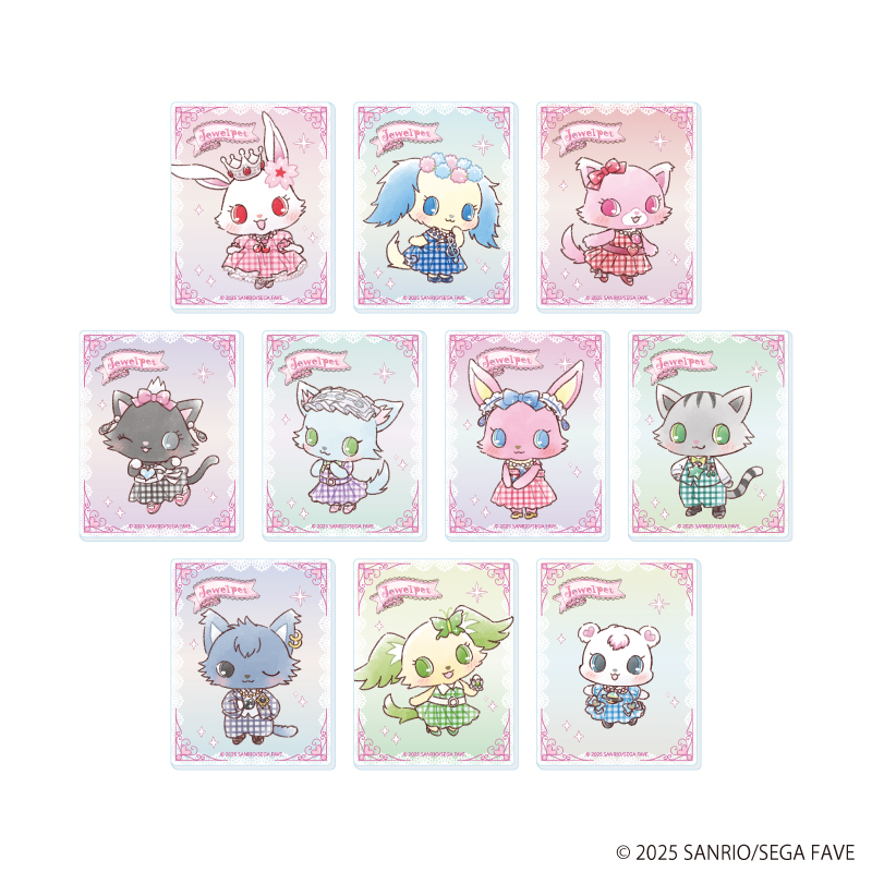 【A3】アクリルカード「ジュエルペット」01/ブラインド（全10種）（グラフアートイラスト） 1BOX入数：10