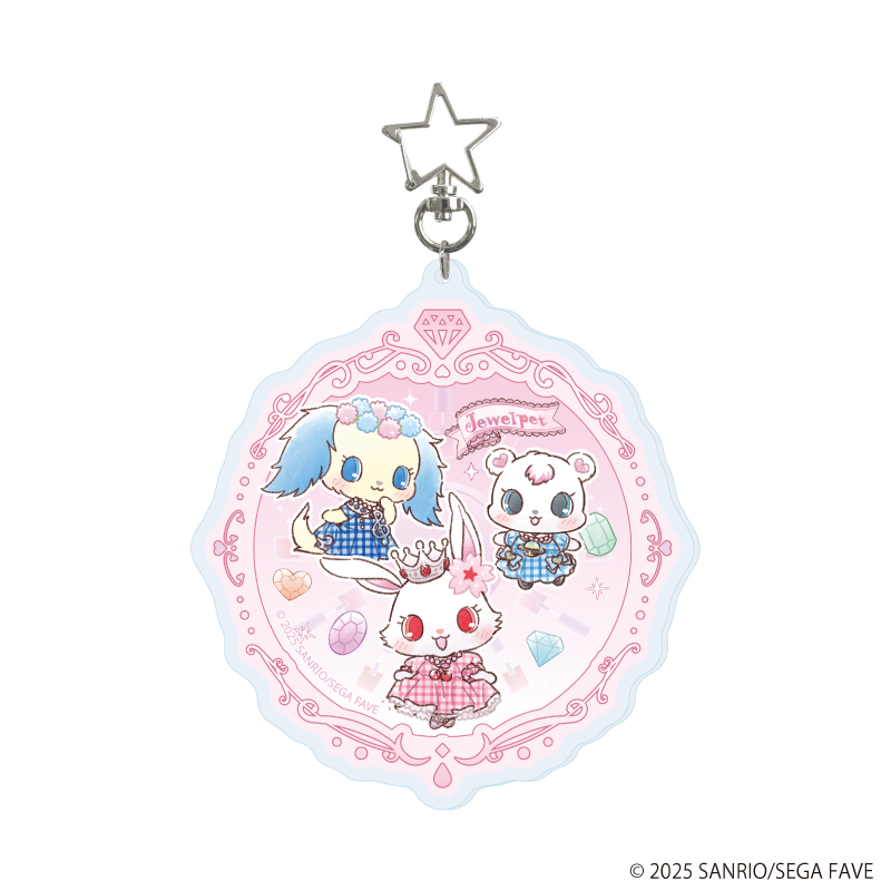 【A3】星型ナスカン付きデカアクリルキーホルダー「ジュエルペット」01/ルビー&サフィー&ラブラ（グラフアートイラスト）
