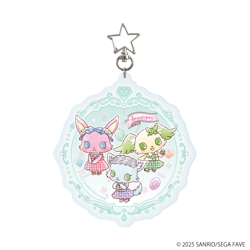 【A3】星型ナスカン付きデカアクリルキーホルダー「ジュエルペット」04/ミルキィ&ルナ&ぺリドット（グラフアートイラスト）