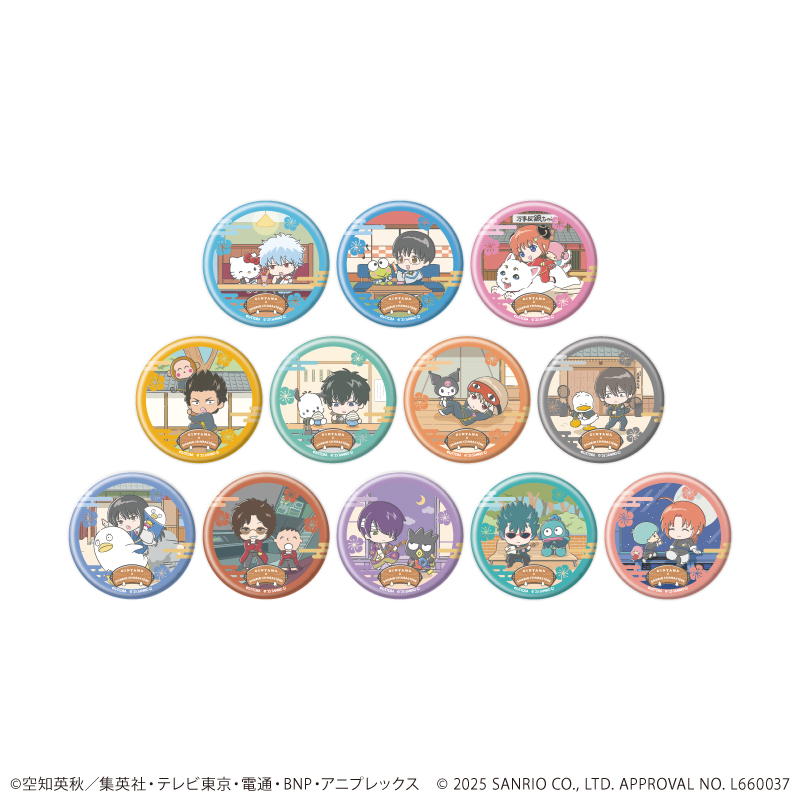 【A3】缶バッジ「銀魂×サンリオキャラクターズ」02/トレーディング（全12種）（コラボイラスト） 1BOX入数：12