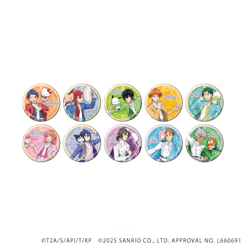 【A3】ホログラム缶バッジ「KING OF PRISM-Your Endless Call-×サンリオキャラクターズ」01/ブラインド（全10種）（コラボイラスト） 1BOX入数：10