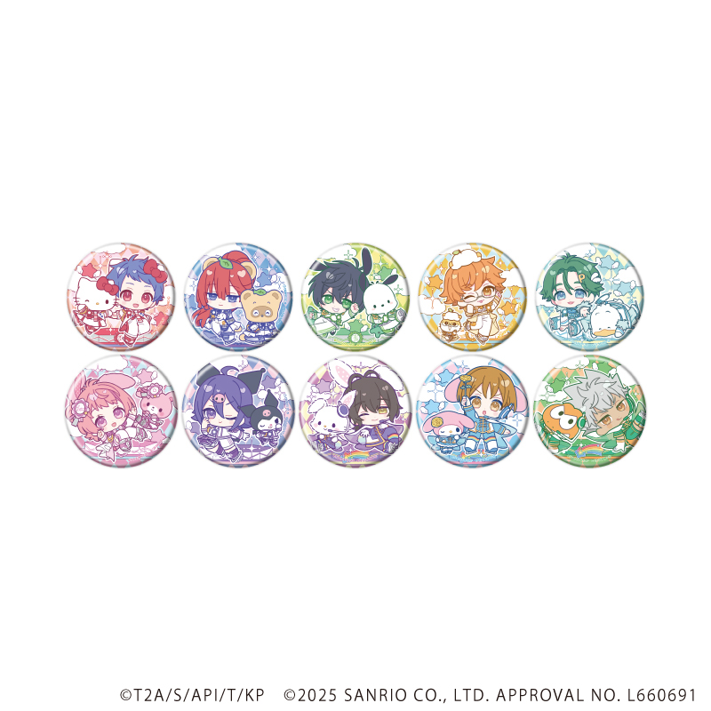 【A3】缶バッジ「KING OF PRISM-Your Endless Call-×サンリオキャラクターズ」01/ブラインド（全10種）（コラボイラスト） 1BOX入数：10