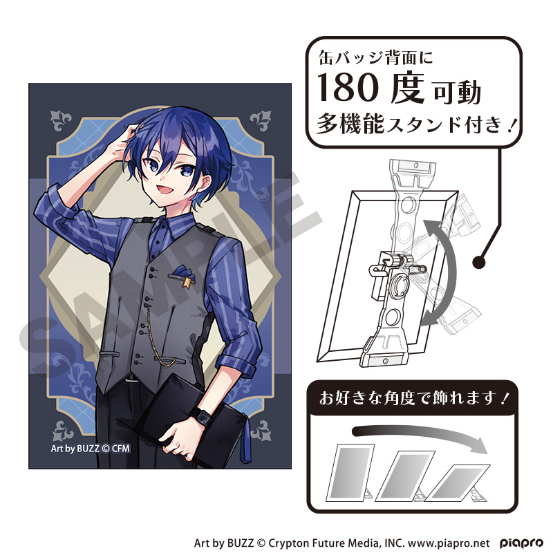【クラックス】初音ミク アート缶バッジ KAITO レトロ☆神戸2025