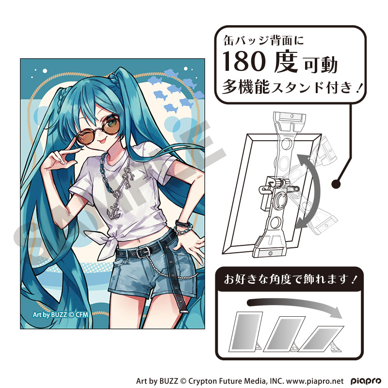 【クラックス】初音ミク アート缶バッジ 初音ミク マリン☆神戸2025