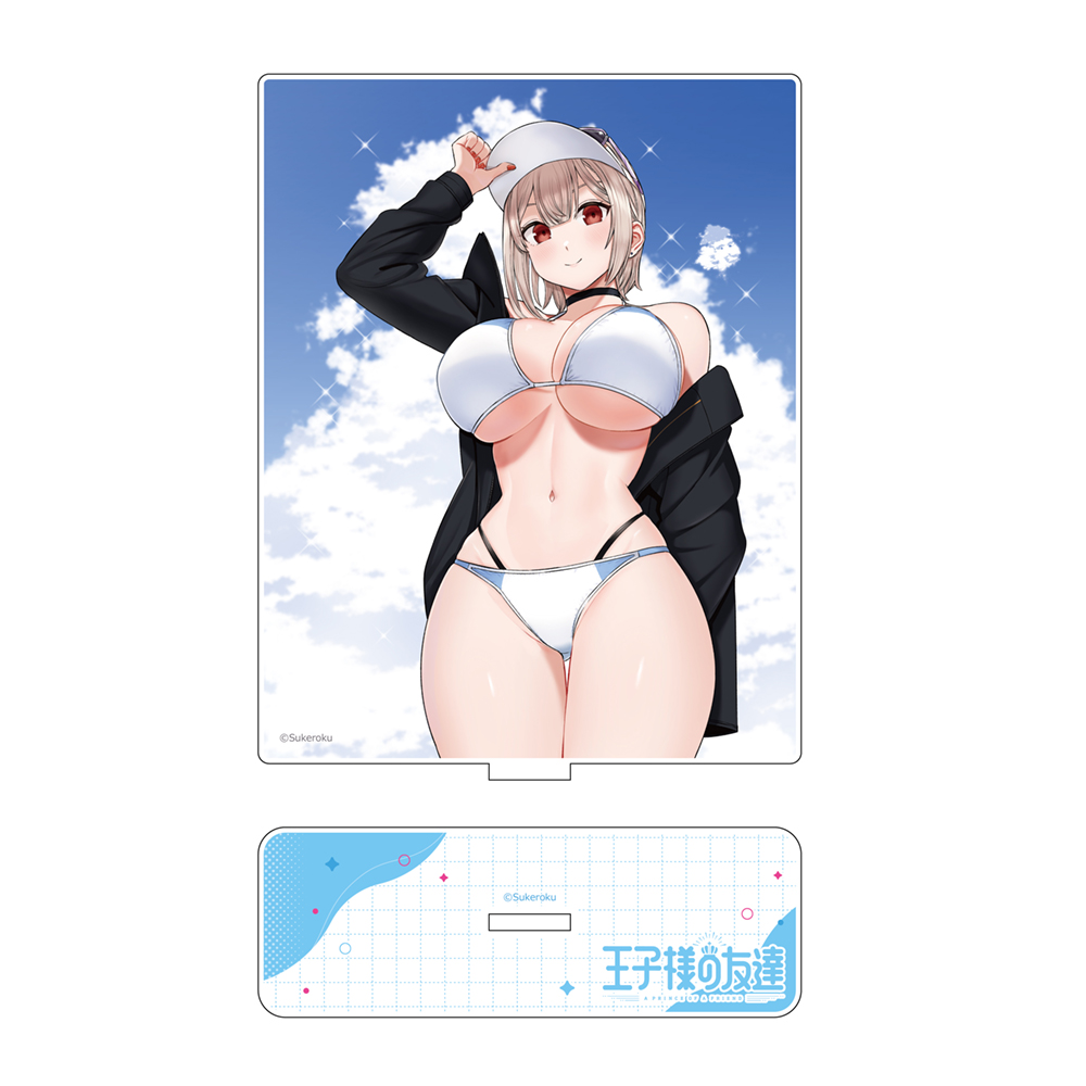 【カーテン魂】王子様の友達 アクリルパネルスタンド （藍田美明/水着）