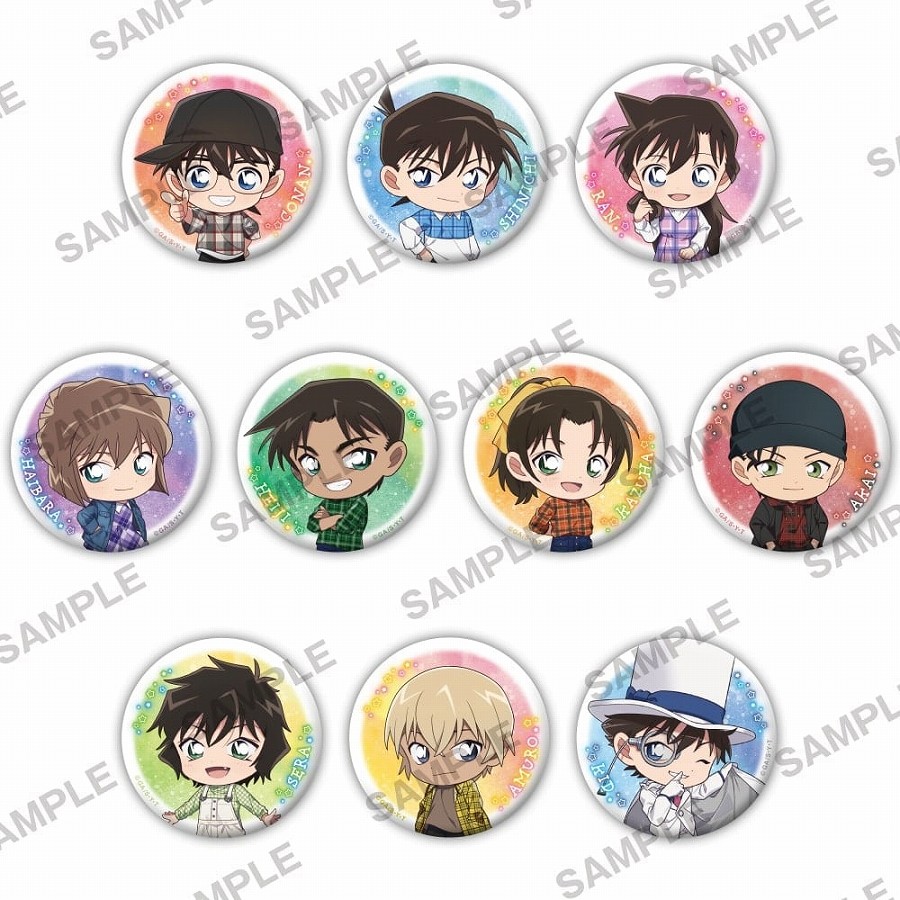 【KADOKAWA】「名探偵コナン」チェック柄ウェア缶バッジ 1BOX入数：10