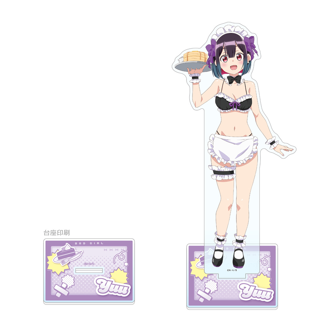 【カーテン魂】ばっどがーる 描き下ろし特大アクリルスタンド (優谷優/メイド水着)