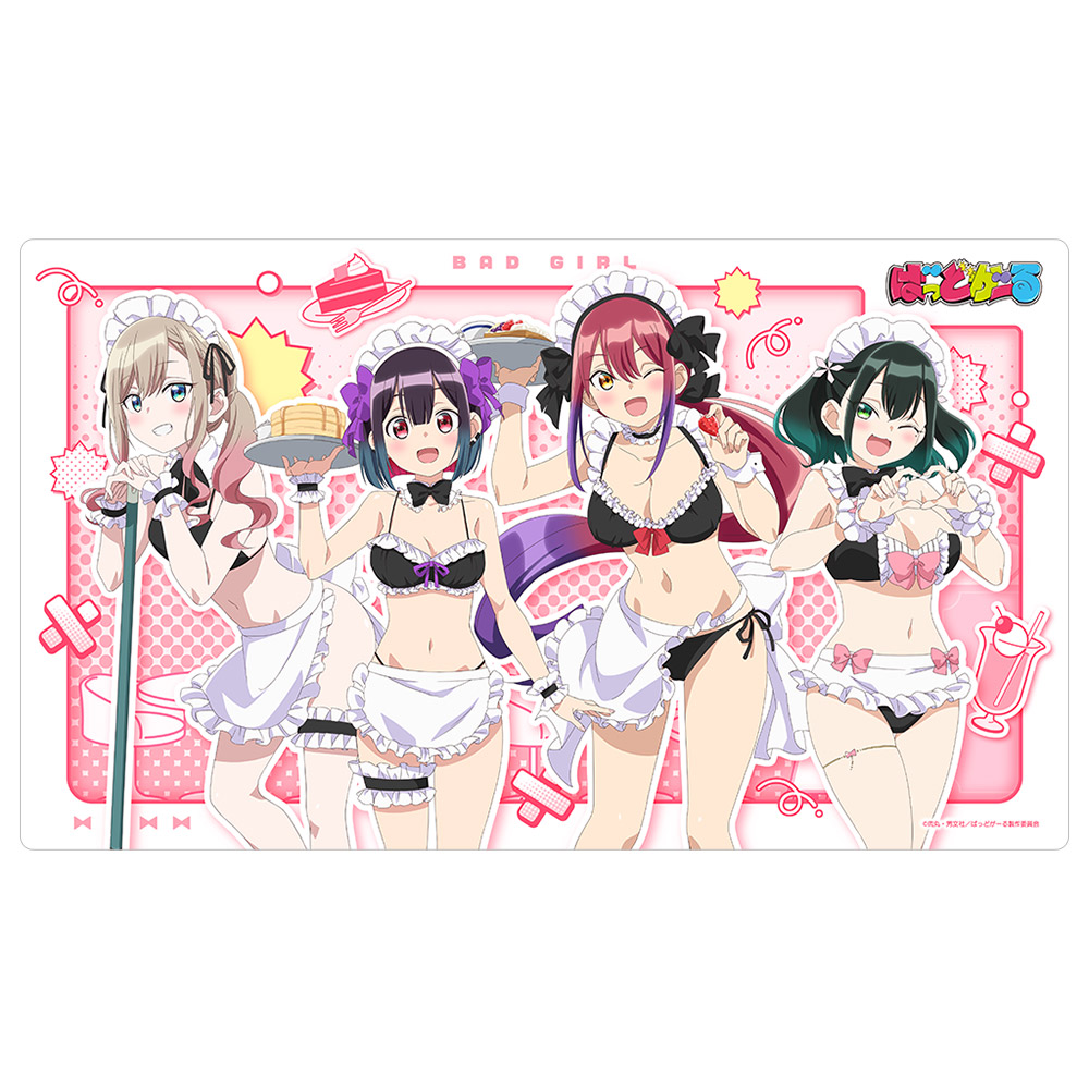 【カーテン魂】ばっどがーる 描き下ろしラバーマット （メイド水着）