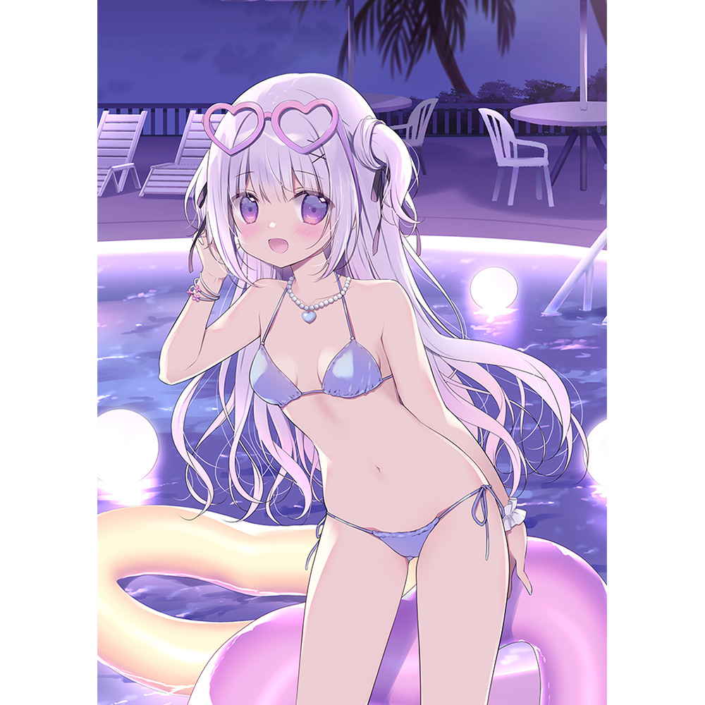 【カーテン魂】宮坂みゆ先生 描き下ろしB2タペストリー （白凪/ナイトプール）Wスエード
