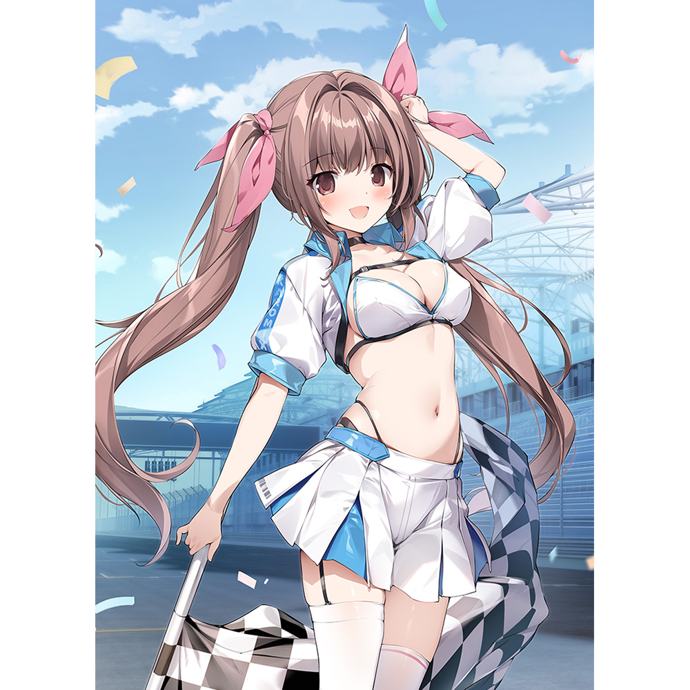 【カーテン魂】karory先生 描き下ろしB2タペストリー （蒼海夏音/レースクイーン）Wスエード