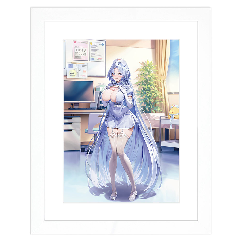 【カーテン魂】アズールレーン 描き下ろしキャラファイングラフ (アルザス/ナース) A4