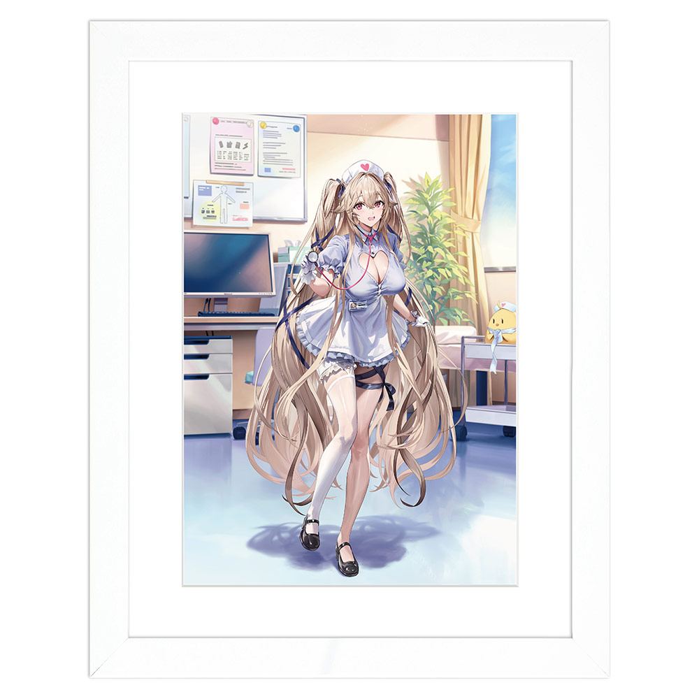 【カーテン魂】アズールレーン 描き下ろしキャラファイングラフ (アンカレッジ/ナース) A4