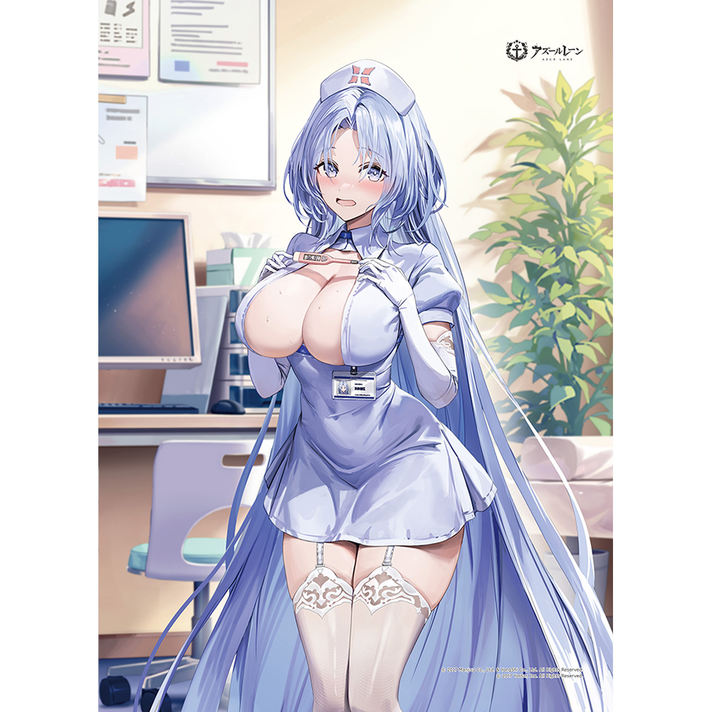 【カーテン魂】アズールレーン 描き下ろしB2タペストリー (アルザス/ナース)Wスエード