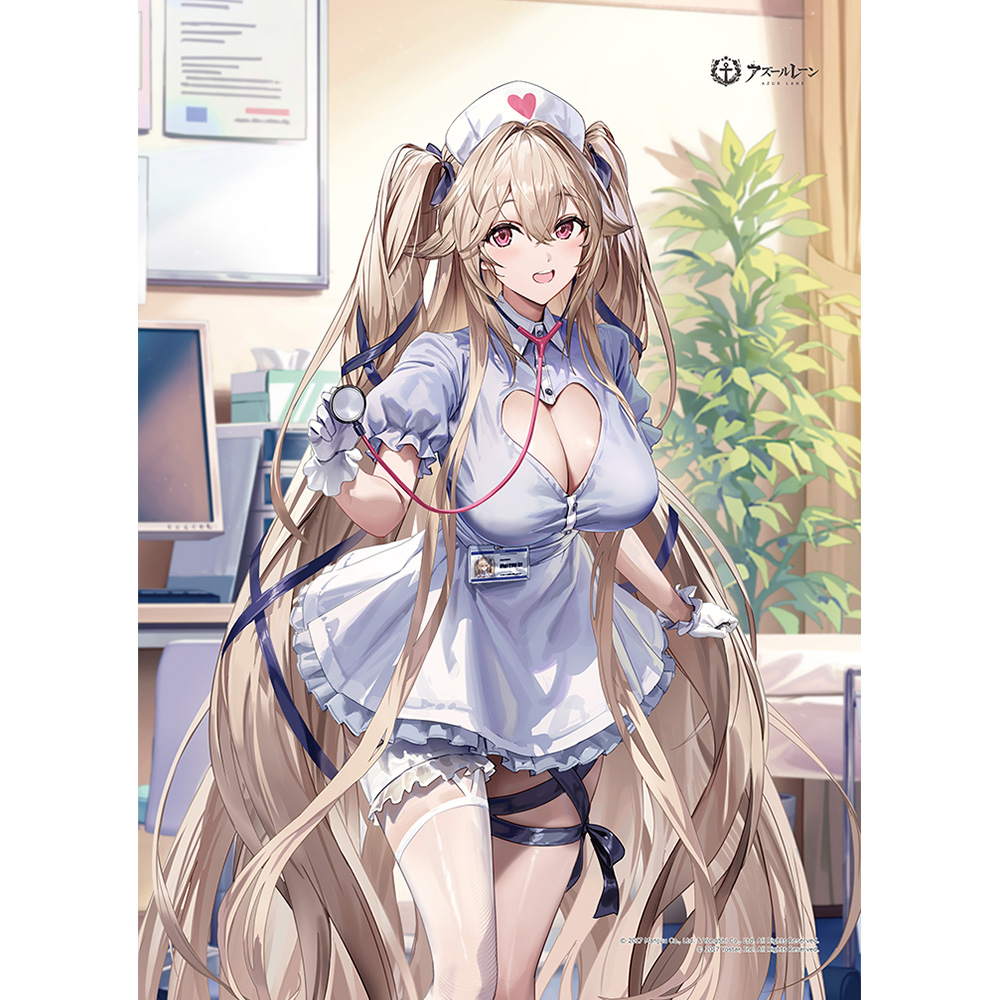【カーテン魂】アズールレーン 描き下ろしB2タペストリー (アンカレッジ/ナース)Wスエード