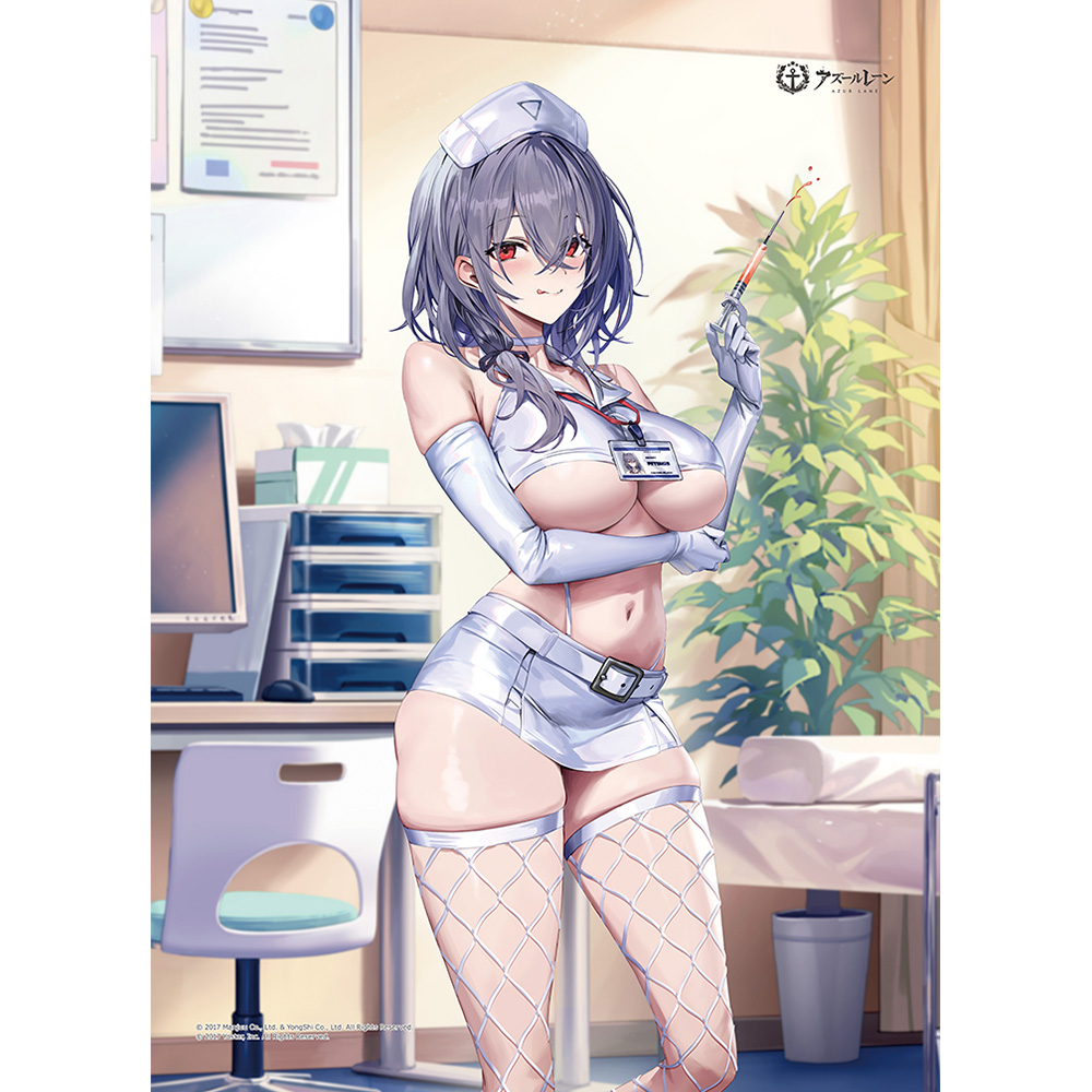【カーテン魂】アズールレーン 描き下ろしB2タペストリー (ピッツバーグ/ナース)Wスエード