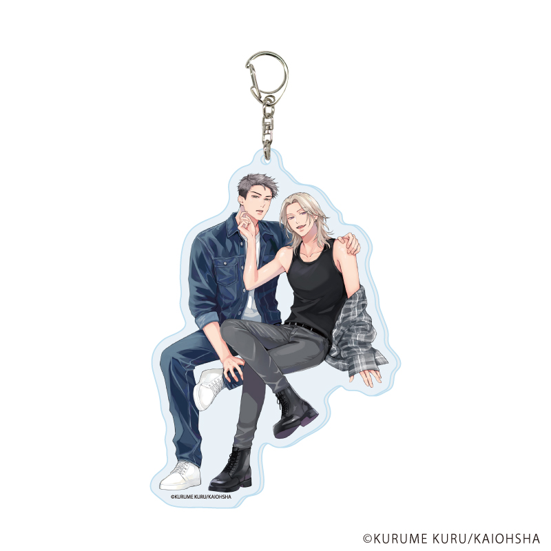 【A3】デカアクリルキーホルダー「地雷なオマエと恋なんて」01/虎地&狐坂（描き下ろしイラスト）