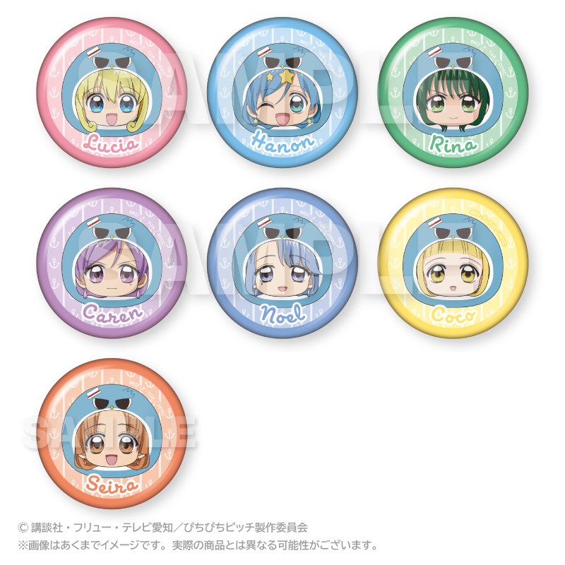 【ステラノーツ】ぴちぴちピッチ トレーディングまるめいつ缶バッジ 1BOX入数：7