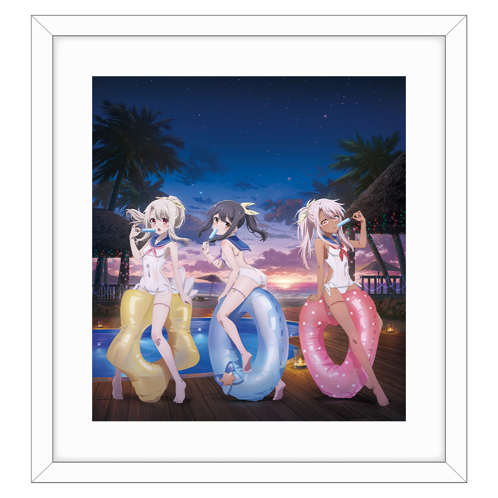 【カーテン魂】劇場版「Fate/kaleid liner プリズマ☆イリヤ Licht 名前の無い少女」 描き下ろし複製原画 (イリヤ&美遊&クロエ/セーラー水着)