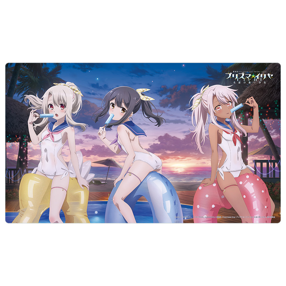 【カーテン魂】劇場版「Fate/kaleid liner プリズマ☆イリヤ Licht 名前の無い少女」 描き下ろしラバーマット (イリヤ&美遊&クロエ/セーラー水着)