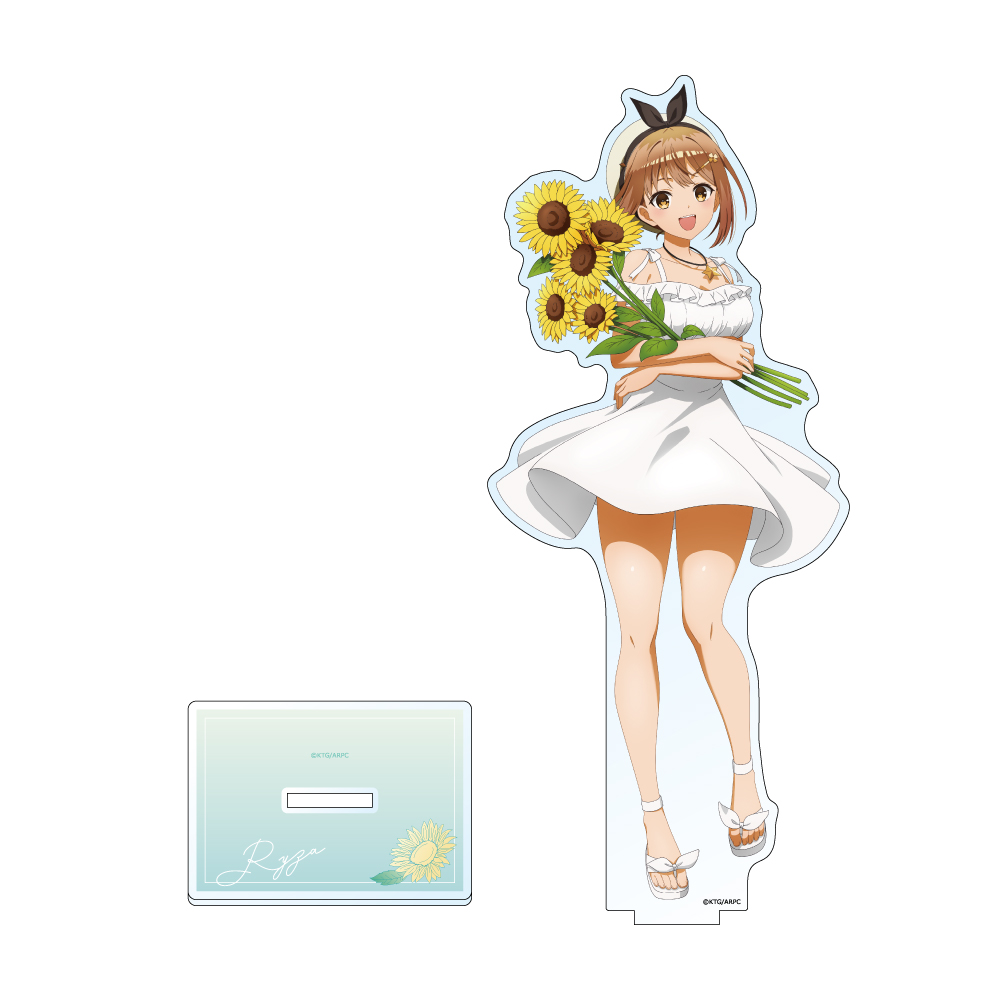 【カーテン魂】ライザのアトリエ 描き下ろし特大アクリルスタンド (ライザ/白ワンピース)