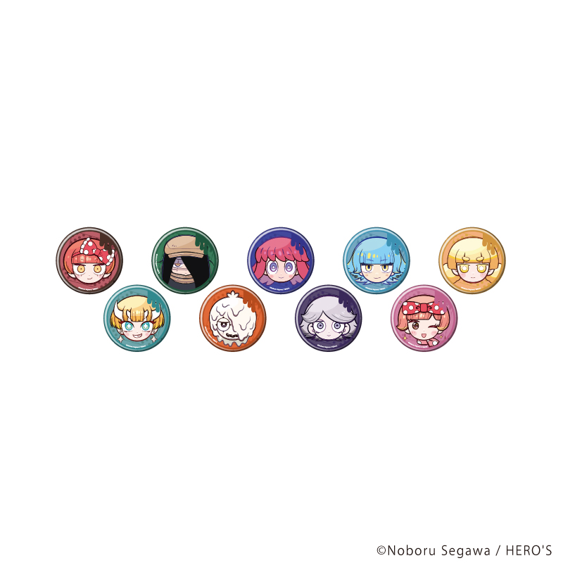 【A3】缶バッジ「どく・どく・もり・もり」01/ブラインド（全9種）（描き下ろしイラスト） 1BOX入数：9