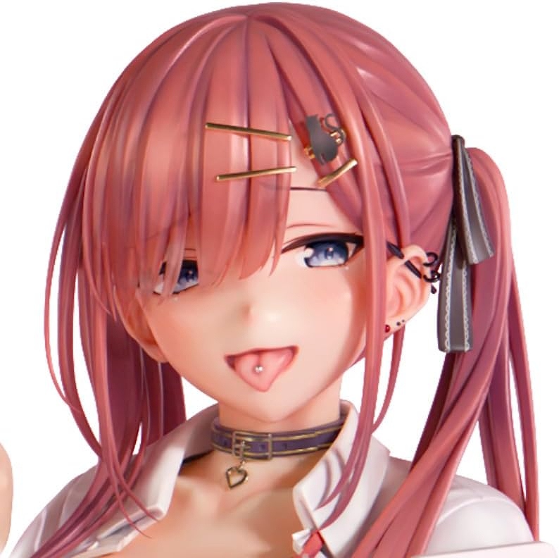 【インサイト】≪二次受注≫なな枕「ピアスを見せてくれる赤髪ギャルちゃん」素顔ver. 1/5スケール塗装済み完成品フィギュア