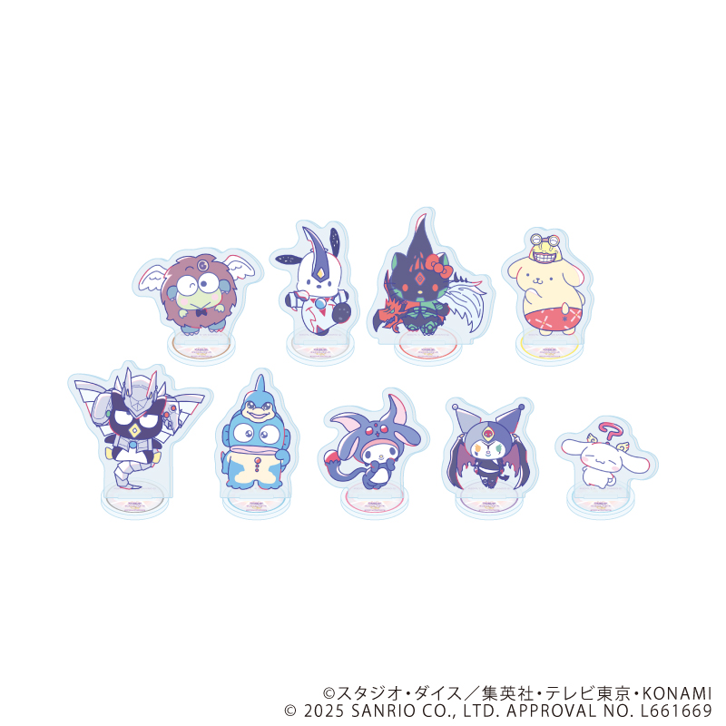 【A3】アクリルぷちスタンド「遊☆戯☆王デュエルモンスターズGX×サンリオキャラクターズ」01/ブラインド（全9種）（コラボイラスト） 1BOX入数：9