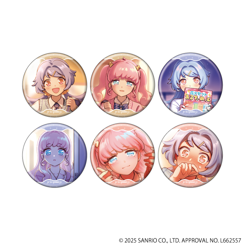 【A3】缶バッジ「まいまいまいごえん」11/4コマまいごえんRe ブラインド（全6種）（公式イラスト） 1BOX入数：6